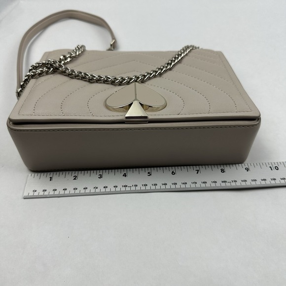 Kate Spade Amelia Medium Convertible Flap Chain Shoulder Bag Beige - Picture 10 of 12